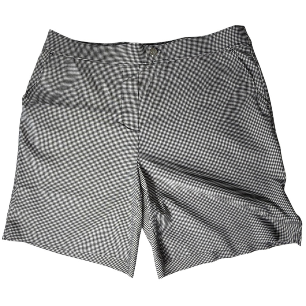 Rafaella Comfort Stretch Houndstooth Shorts Size 16 B/W Mid-Rise 7" Inseam